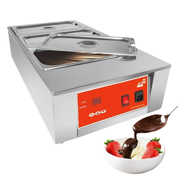 ALDKitchen Digital Electric Chocolate Melter | 12 kg Commercial Chocolate Heater | 3 Tanks | 110 V