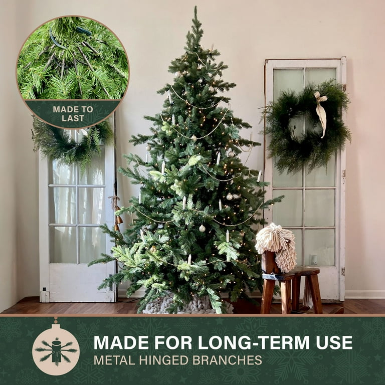 Fraser Hill Farm 6.5-Ft. Foxtail Pine Christmas Tree with Warm