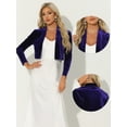 thumbnail image 2 of Unique Bargains Women's Halloween Costume Velvet Shrugs Open Front Cropped Bolero Jacket S Purple, 2 of 6