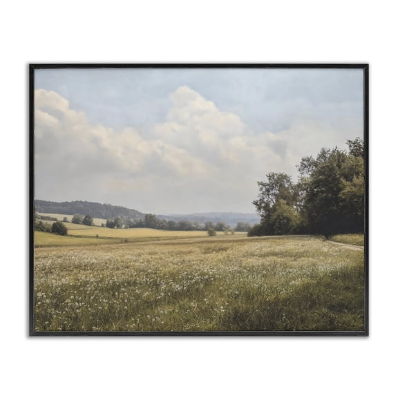 Stupell Industries Traditional Summer Landscape Cloudy Meadow Black Framed Giclee Art, 14 x 11, by Franklyn Gregory