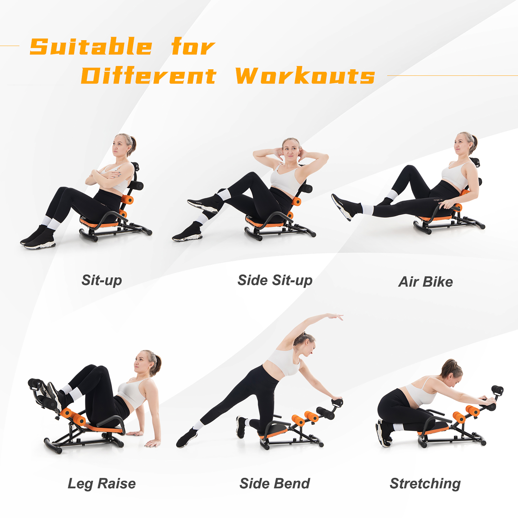 Costway Core Ab Trainer Bench Abdominal Stomach Exerciser Workout Gym Fitness Machine - image 7 of 9