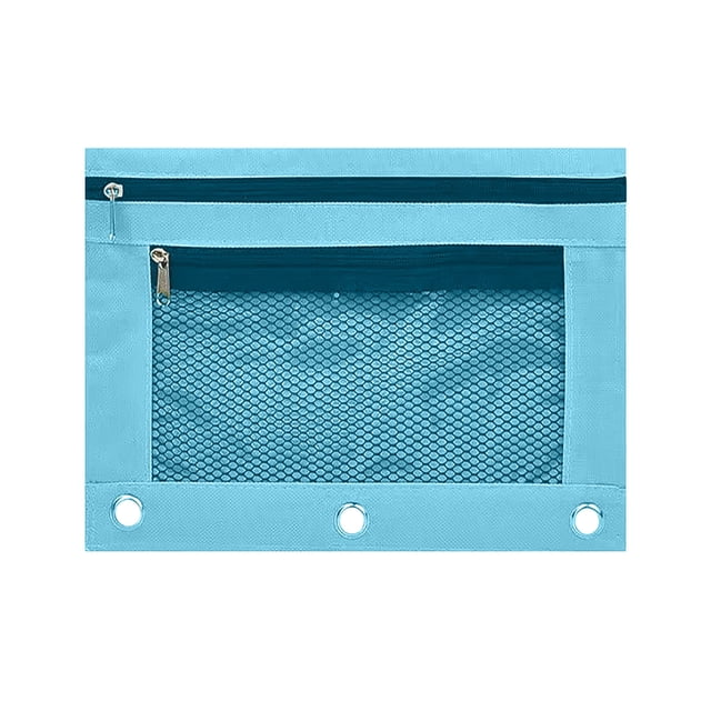Bolsa de Lápiz Del Aglutinante Del Anillo de 3 Bolsas de Lápiz de Cremallera de 2 Pc, Bolsa de Lápiz de la Bolsa Cosmética Del Aglutinante de 25x18x1cm para el Aglutinante Del Anillo de 3