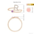 thumbnail image 4 of ANGARA Natural Capital "R" Diamond Initial Ring with Bezel-Set Amethyst in 14K Rose Gold for Women (Size-2.5mm) | February Birthstone, Anniversary, Jewelry Gift for Women | Natural Amethyst Ring, 4 of 8