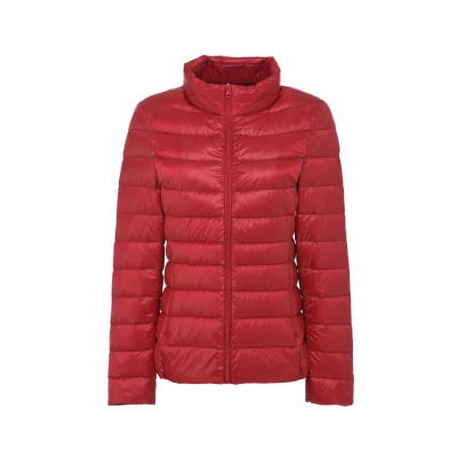 Chaqueta ligera de otoño e invierno para mujer, chaqueta ligera de talla grande con cuello alto, modelos básicos