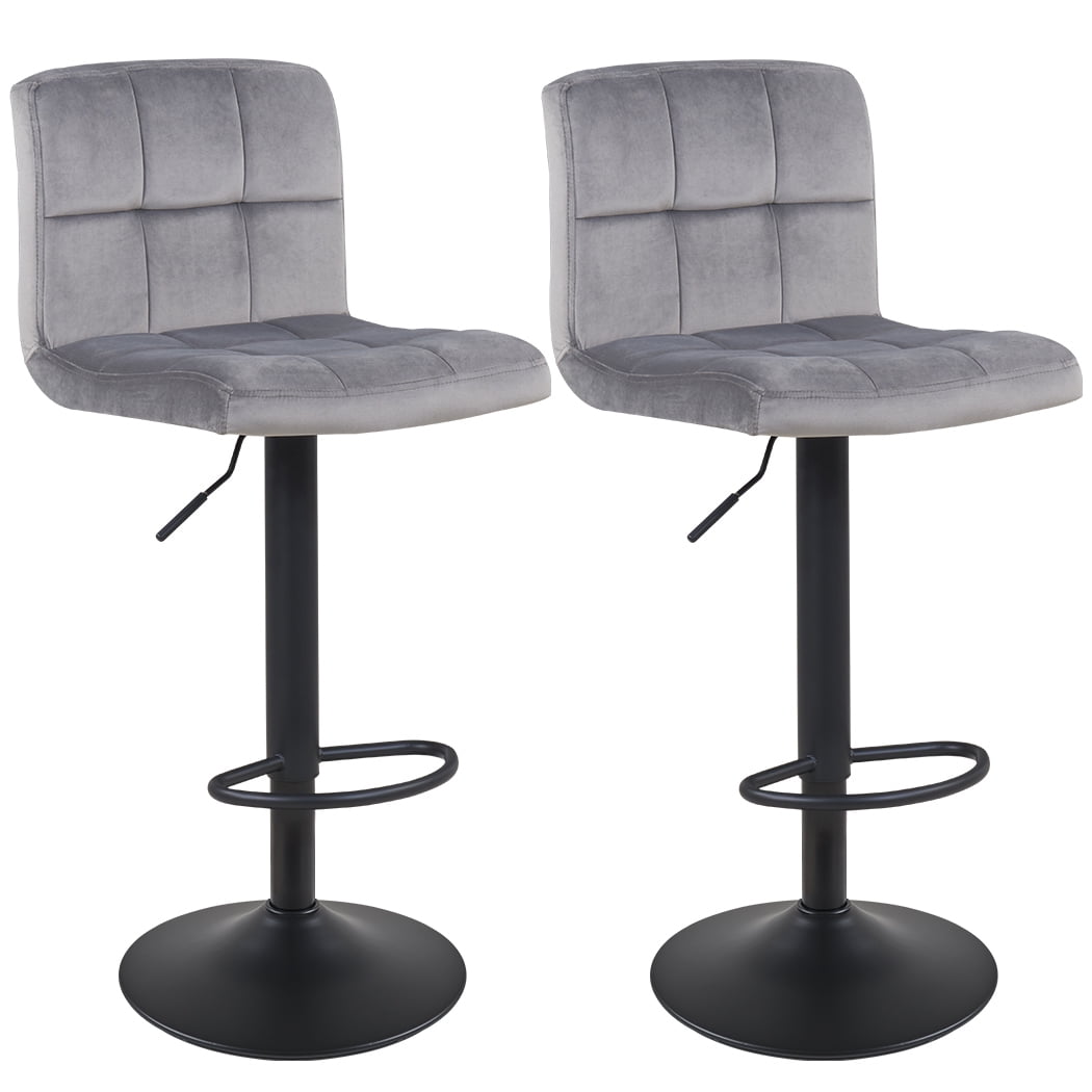 Duhome Set of 2 Bar Stools Mid Century Modern Adjustable Swivel Velvet BarStools Chairs Counter 