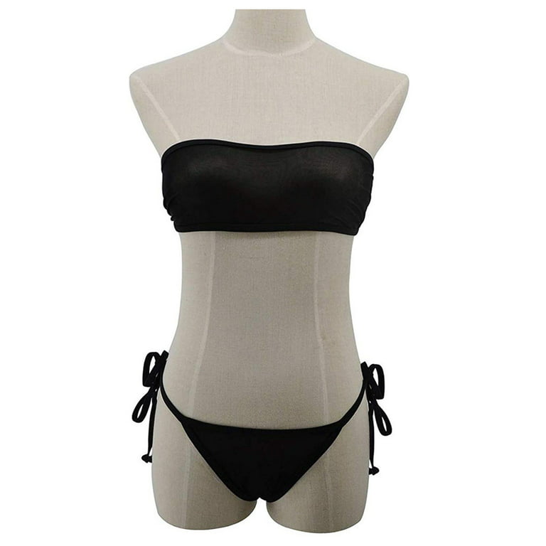Lingerie for Women Tow Piece Swimsuit High Cut Backless Bikini Set Swimwear  Mesh Underwear 