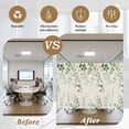 thumbnail image 6 of Green Eucalyptus Window Privacy Film, Country Nature Leaf Succulent Plant Static Cling UV Sun Blocking Tint Film Heat Control Windows Films for Bedroom Bathroom, Window Stickers 35.4"x78.7", 6 of 8