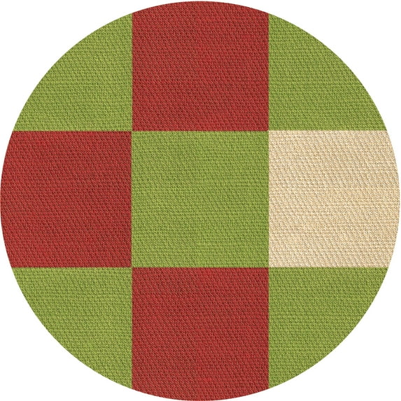 Ahgly Company Indoor Round Patterned Mahogany Brown Area Rugs, 6' Round