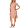 thumbnail image 4 of INSPIRE CHIC Women's Lace Dress 3/4 Sleeves Ruffle Bodycon Fishtail Elegant Dress XL Pink, 4 of 6