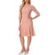 thumbnail image 4 of Vestido de encaje para mujer estilo CHIC INSPIRE con mangas 3/4, volantes, ajustado al cuerpo, cola de pez, elegante, color rosa, talla XL, 4 of 6