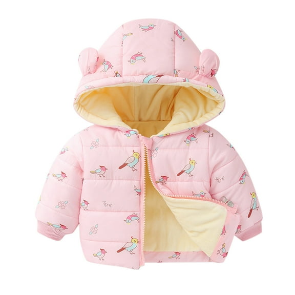 Vedolay Toddler Baby Boys Coats Hooded Windproof Toddler Girls Warm Cartoon Winter Coat Pink,80