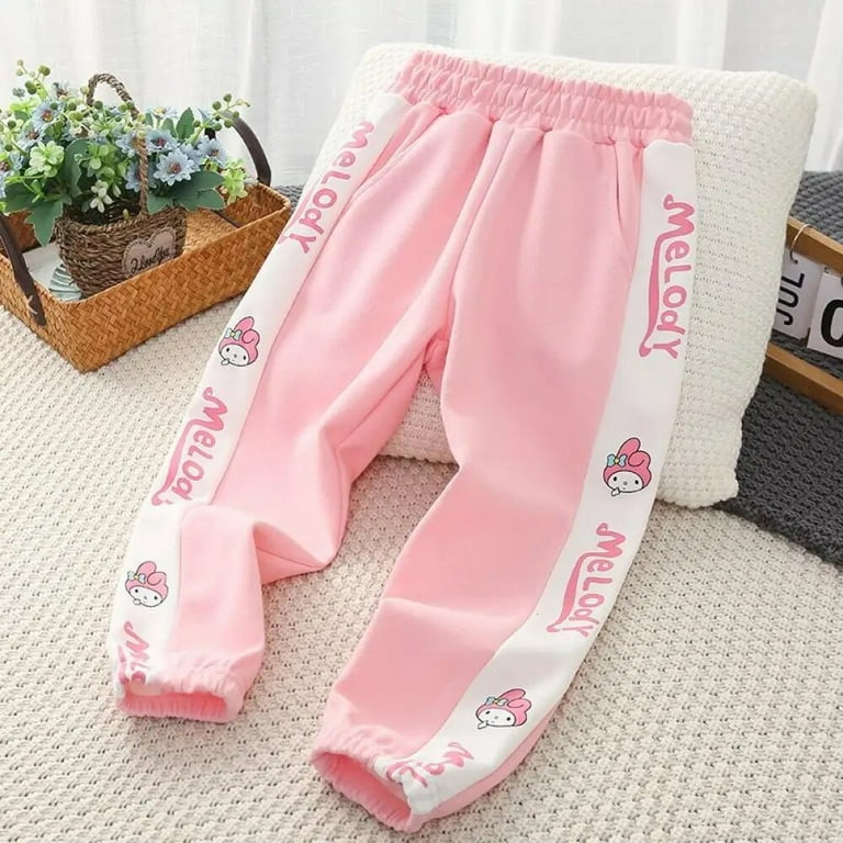 Kawaii Sanrio My Melody Kuromi Girls Sweatpants Kids Casual Pants Trousers Anime Cartoon Spring Autumn Winter Children Clothing Walmart