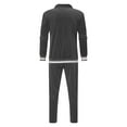 thumbnail image 5 of Frostluinai Men's 2 Pieces Full Zip Tracksuits Golden Velvet Color Block Sport Suits Casual Outfits Long Sleeve Stand Collar Jacket Jogger Pants, 5 of 5