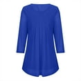 thumbnail image 3 of Vekome 3/4 Sleeve Tops for Women Plus Size Shirts Loose Round Neck Casual Tee Shirts Solid Color Summer Pullover Tops, 3 of 6