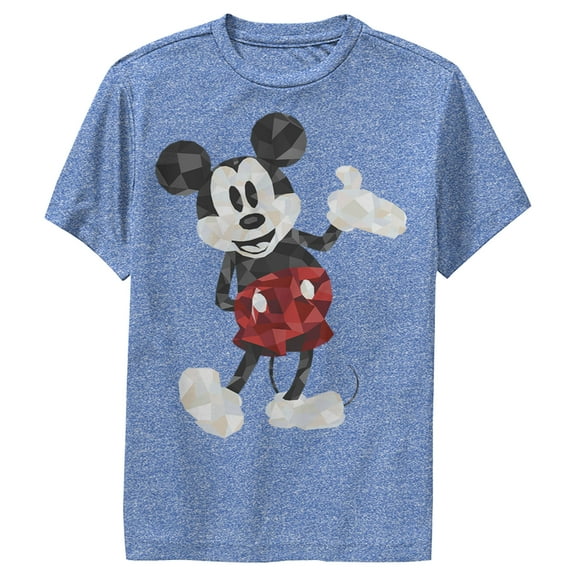 Boy's Mickey & Friends Artistic Mickey Mouse  Performance Graphic Tee Royal Blue Heather Medium
