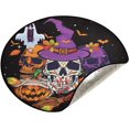 thumbnail image 5 of Pumpkin Witches Halloween Christmas Tree Mats Waterproof Tree Skirt, Xmas Tree Stand Tray Mat Floor Protector Pad for Holiday Party Decoration, 28.3", 5 of 6