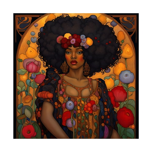 Canvas Wall Art - Tina Lavoie 'Art Nouveau Beauty VII' Wall Art for Living Room, Bedroom, or Office Décor by Trademark Fine Art - 14 x 14 Inches