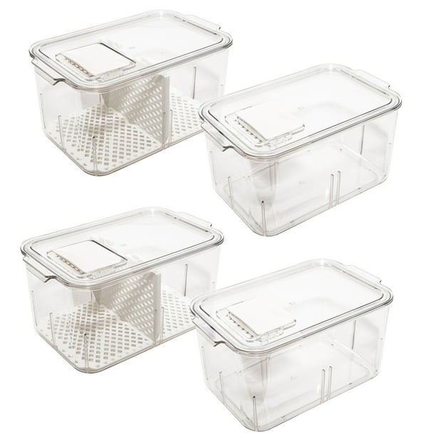 4 Pack Acrylic Vegetable Fruit Storage Container Stackable Fridge Food