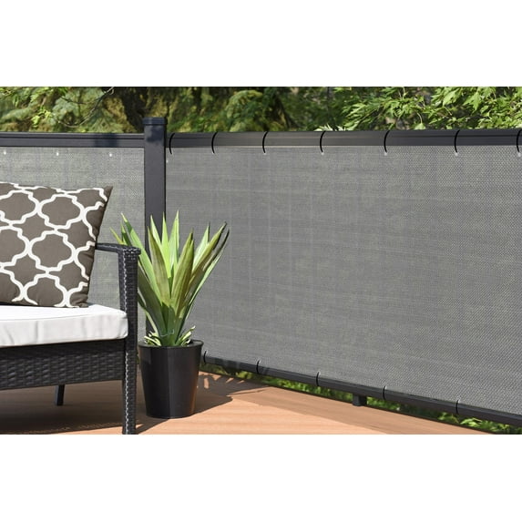 Alion Home Elegant Privacy Screen For Backyard Deck, Patio, Balcony, Fence, Pool, Porch, Railing - Grey 3' x 10'