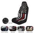 thumbnail image 6 of XYZCANDO Firefighter Flag Car Seat Covers Front Seats 2 Pcs Patriotic Automotive Interior Seat Covers Stretch Polyester Fabric Cover All-Season Protection for Most Cars,SUV,Sedan, 6 of 7