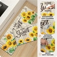 thumbnail image 4 of Sunflower Kitchen Rugs 2PCS Cushioned Anti Fatigue Yellow Vintage Floral Farmhouse Kitchen Mat for Floor Non Slip Waterproof Comfort Standing PVC Kitchen Rugs Set for Sink, Laundry Room, Office, 4 of 6