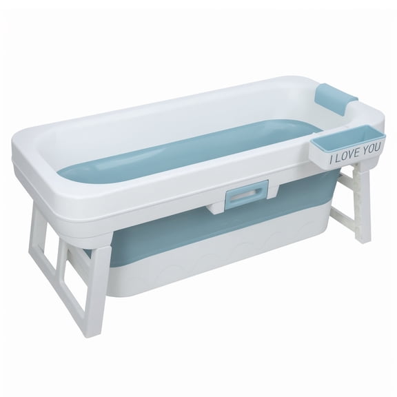 WETLA 51 inch Foldable Bathtub, Portable Bathtub for Adult Kids, Large Collapsible Tub with Flip-up Handle