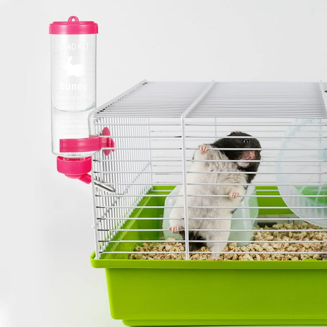 Wosthever 2 unids/set botella para beber de Animal PEQUEÑO a prueba de fugas duradera y fácil de embotellar para animales pequeños azul y rosa rojo