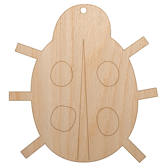 Cute Ladybug Wood Holiday Christmas Tree Ornament Unfinished DIY Pre-Drilled Craft