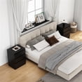 thumbnail image 5 of 19.7-Inch Black Solid Wood Nightstand with 3 Drawers and Storage Cabinet, 5 of 20