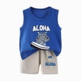 thumbnail image 2 of Gerichy Toddler Baby Boy Summer Outfit 0 6 12 18 24 Months 2T 3T Sleeveless T Shirt Top Casual Shorts Set Clothes 3-Pack, 2 of 7
