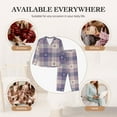 thumbnail image 7 of Balery Purple Floral Gingham Check Plaid Pattern Pajama Sets for Women Long Sleeve 2 Piece Sleepwear Loungewear Sets Soft PJ's with Pockets Long Sleeve Comfy Pj Sets-Large, 7 of 7