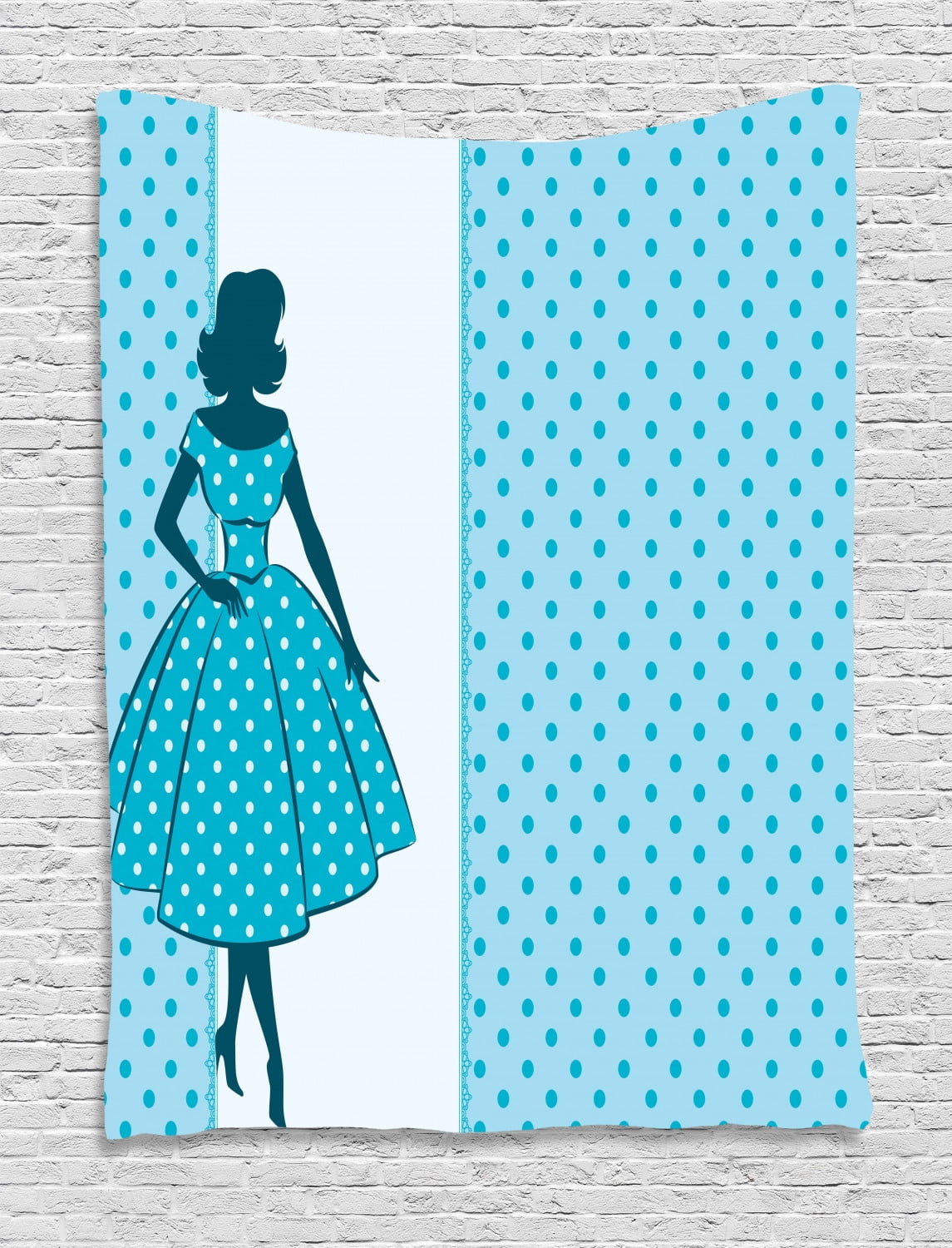 teal polka dot dress