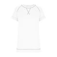 thumbnail image 5 of JGGSPWM Women's Side Split Tees Summer Tops Lightweight Cross Stitch Contrast Raglan Short Sleeve T-Shirts Crewneck Casual Loose Fit Tops White 10(XL), 5 of 8