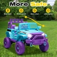 thumbnail image 6 of Electric Car for Kids 2 Seater, 24V Kids Ride on Toys with Remote Control, Ride on Car for Toddler with USB/Music/Bluetooth, Battery Powered 4-wheeler Car for Kid Aged 3+, Purple, 6 of 9