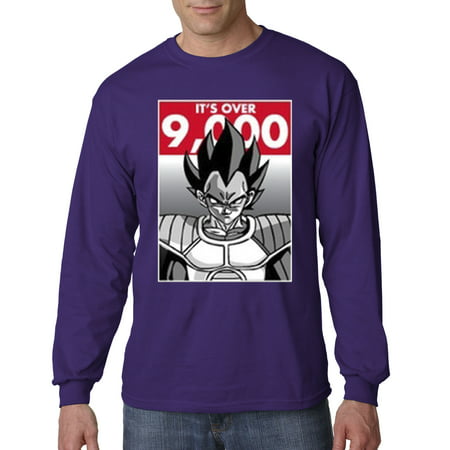 350 - Unisex Long-Sleeve T-Shirt It's Over 9000 Vegeta Goku Power Level Dragon Ball