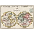 thumbnail image 2 of Lafeuilledelete, Daniel de 18x14 Black Modern Framed Museum Art Print Titled - Planisphere or general map of the world 1735, 2 of 4