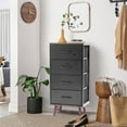thumbnail image 6 of Black Accent Chest 4 Drawer Storage Organizer - Modern Wood Dresser for Bedroom Living Room, 6 of 9