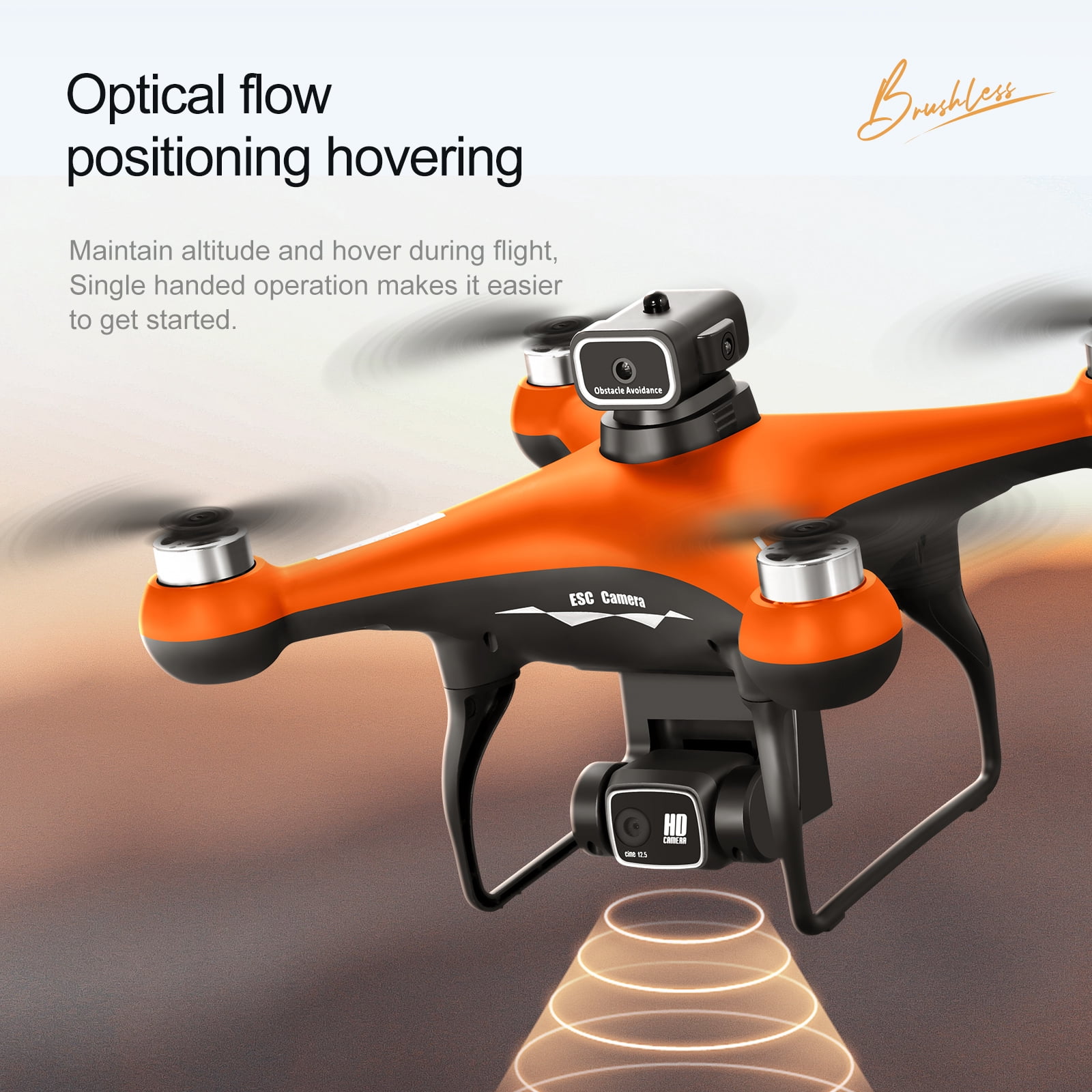 S116 Max Drone with Camera,  HD FPV Drone , RC Quadcopter with Brushless Motor, Obstacle Avoidance, Waypoint Fly, One Key Take Off/Landing, 2 Batteries