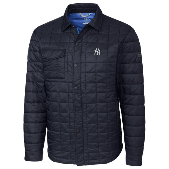 New York Yankees Cutter & Buck Rainier Shirt Full-Zip Jacket - Navy