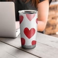 thumbnail image 4 of 20 Oz Valentine's Day Heart Pattern Coffee Tumbler Double Wall Insulated Stainless Steel Water Bottle | Metal Reusable Thermoses Flask with Cup Cap | Leak & Sweat Proof with Anti-Dust Lid, 4 of 7