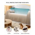thumbnail image 4 of Teal Beige Ombre Cream Couch Cover, Modern Turquoise Abstract Art Aesthetics Sofa Cover Blanket for 2 Seat Cushion, Sectional Sofa Slipcover Furniture Protector for Living Room Bedroom 71''x102'', 4 of 9