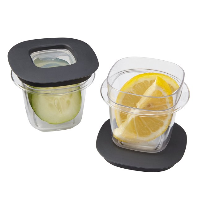 Recipientes de almacenamiento de alimentos Rubbermaid Premier de 0,5 L, color gris, paquete de 2