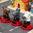 thumbnail image 6 of Yvsxxv 1 Grey Solar Powered Horse Figurines Bobble Head Car Dashboard Figurines for Home Desk, 6 of 7