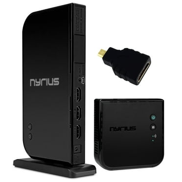 Nyrius ARIES Home  Wireless HDMI 2x Input Transmitter & Receiver for Streaming HD 1080p 3D Video and Digital Audio - BONUS HDMI to Micro HDMI Adapter Included