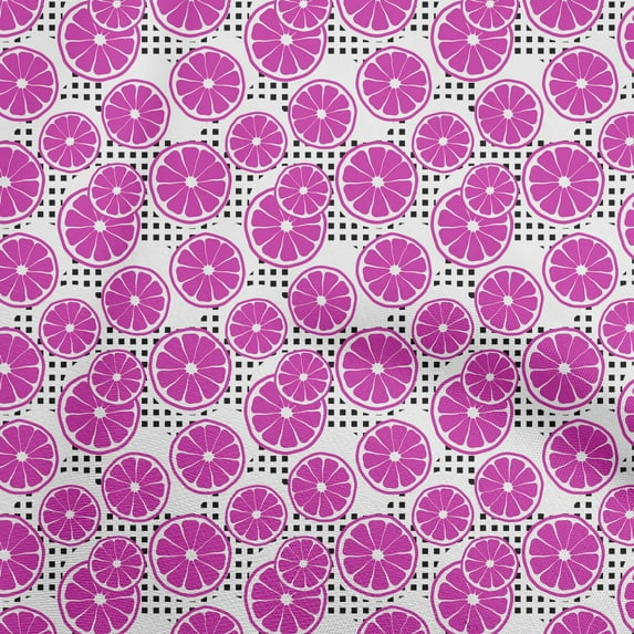 oneOone Rayon Pink Fabric Fruits Pineapple Sewing Material Print Fabric By The Yard 56 Inch Wide