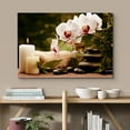 thumbnail image 2 of wall26 Canvas Print Wall Art Retro Orchid Flower Massage Stone Meditation Candles Nature Wilderness Photography Realism Rustic Landscape Colorful for Living Room, Bedroom, Bathroom, Office - 32", 2 of 5