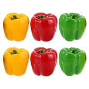 Hemoton 6Pcs Artificial Bell Peppers Simulation Bell Peppers Fake Vegetable Model Photo Prop