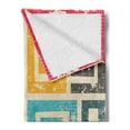 thumbnail image 2 of Indie Soft Flannel Fleece Blanket, Colorful Vintage Spiral Pattern with Grunge Damaged Effect Geometric Abstract Design, Cozy Plush for Indoor and Outdoor Use, 60" x 80", Multicolor, by Ambesonne, 2 of 5