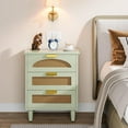 thumbnail image 3 of Tribesigns Rattan Nightstand, 3-Drawer Farmhouse Night Stand Side Table, Accent Bedside Tables, 3 of 5