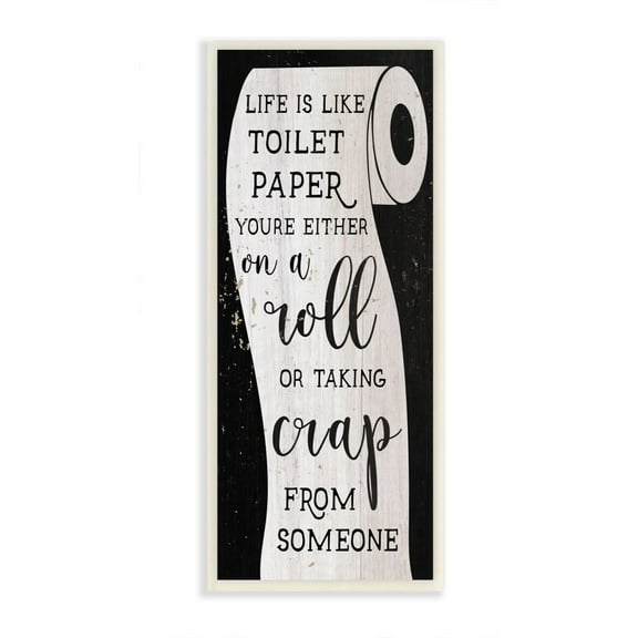 Stupell Industries Like Toilet Paper Funny Word Wood Textured Design Wall Plaque Art by Daphne Polselli